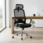 Pack chaise bureau ergonomique mesh + 2 chaises visiteurs noir – Image 4