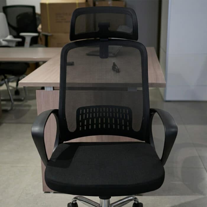 Pack chaise bureau ergonomique mesh + 2 chaises visiteurs noir – Image 5