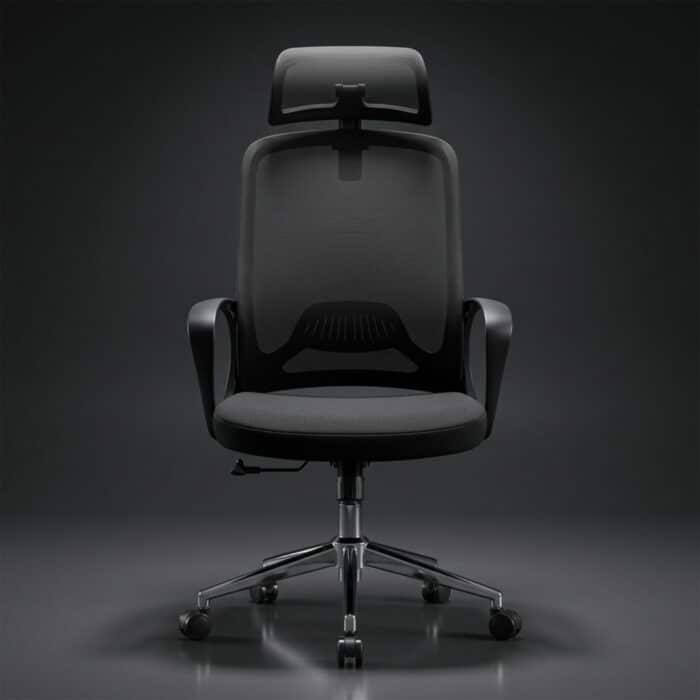 Pack chaise bureau ergonomique mesh + 2 chaises visiteurs noir – Image 6