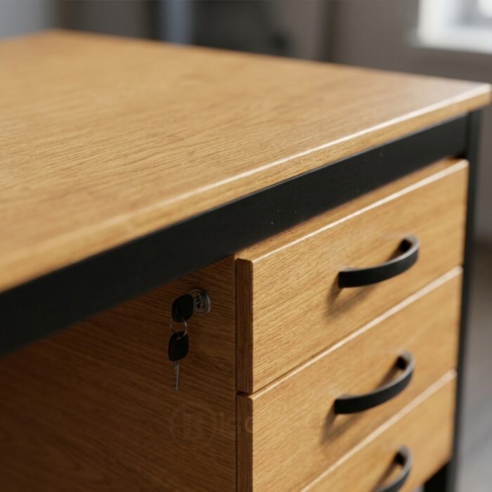 Bureau Demi-Ministre 160×80 cm avec Caisson – Bureau Professionnel Maroc – Image 4