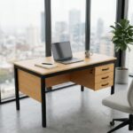 Bureau Demi-Ministre 160×80 cm avec Caisson – Bureau Professionnel Maroc – Image 7