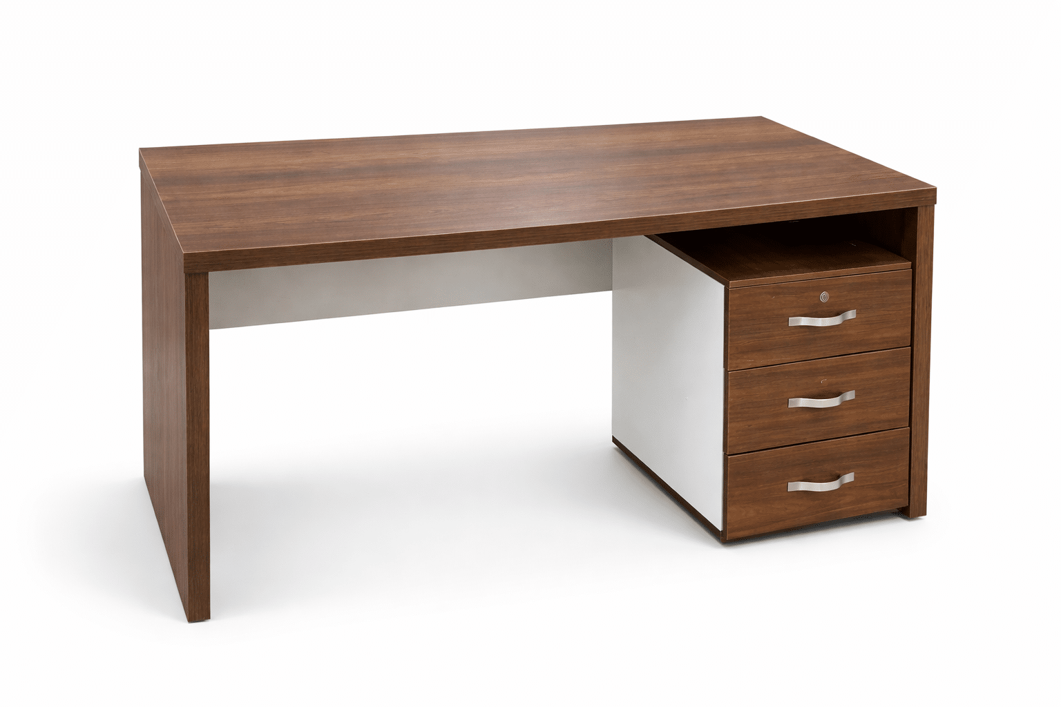Bureau professionnel bois MDF 140x70 cm avec caisson mobile et tiroirs