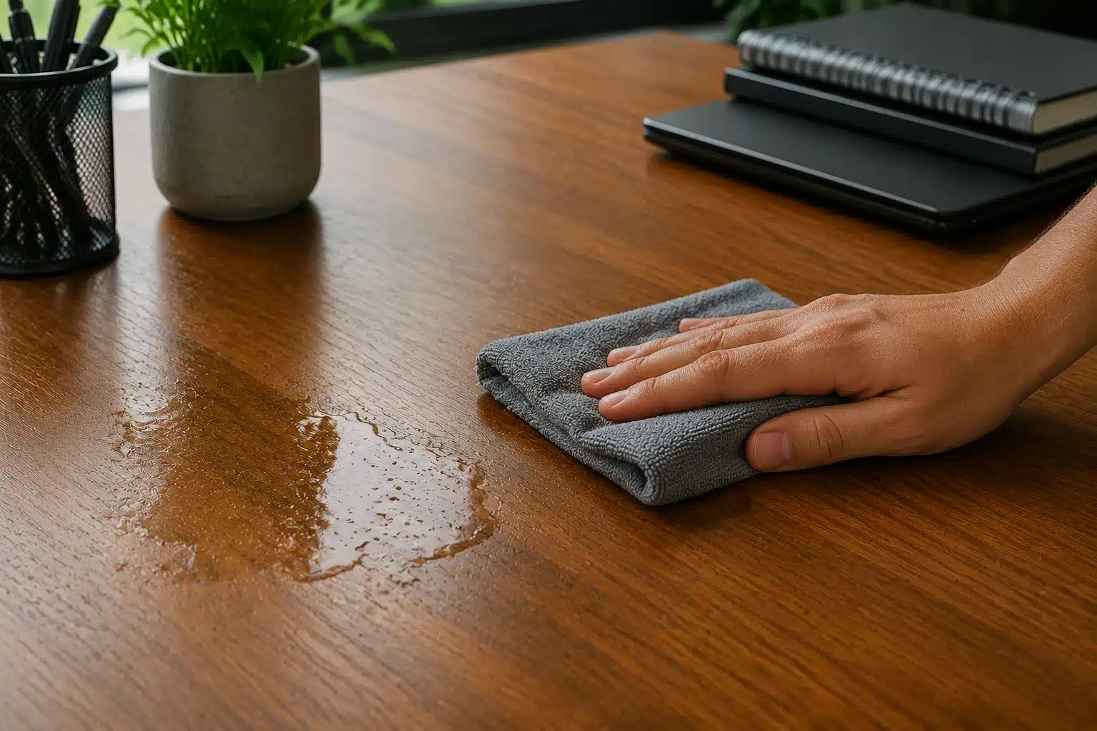 Éliminer une tache d'eau ou un cerne blanc sur un bureau en bois