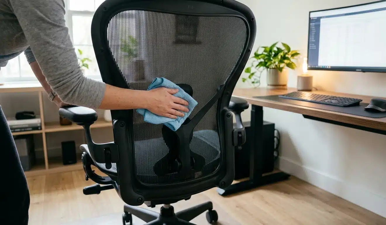 Nettoyage d'une chaise de bureau en maille mesh – entretien régulier pour prolonger la durée de vie