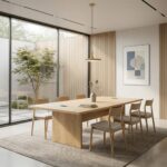 Table de réunion L 240 x l 120 x H 75 cm en bois avec passe-câbles aluminium – Image 3