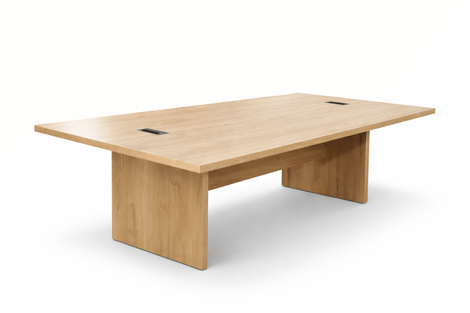 Table de réunion bois 240x120 cm avec passe-câble