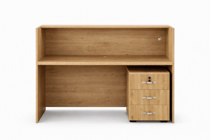 Comptoir de réception en bois MDF 140 cm – Design moderne – Image 2