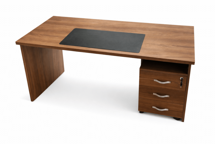 Bureau de direction moderne effet noyer 160 x 80 cm – Image 2