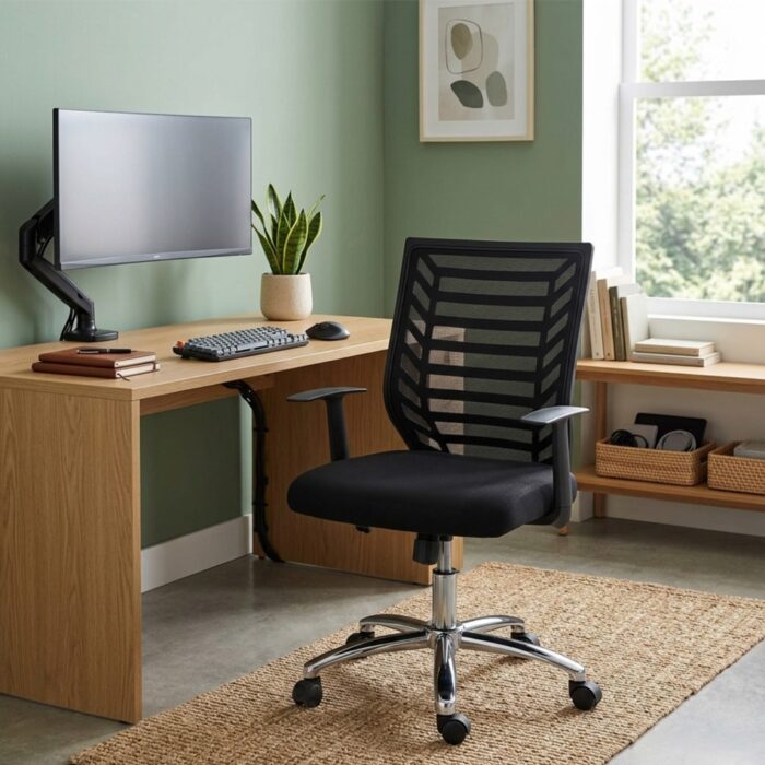 Chaise de bureau ergonomique Atom en maille respirante réglable – Image 4