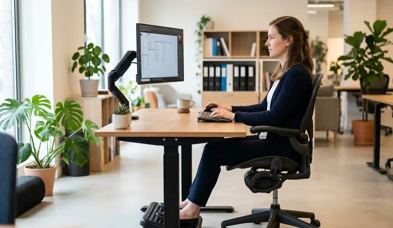 Posture correcte au bureau avec chaise ergonomique