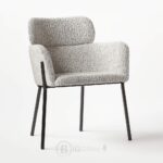 Azalea chaise de salle à manger en bouclé noir et blanc - design moderne et confortable