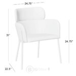 Azalea chaise de salle à manger en bouclé noir et blanc - design moderne et confortable – Image 3