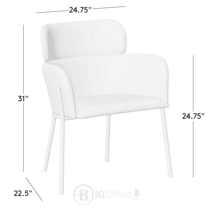 Azalea chaise de salle à manger en bouclé noir et blanc - design moderne et confortable – Image 3