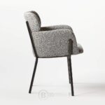 Azalea chaise de salle à manger en bouclé noir et blanc - design moderne et confortable – Image 2