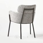 Azalea chaise de salle à manger en bouclé noir et blanc - design moderne et confortable – Image 5