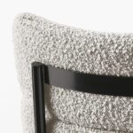 Azalea chaise de salle à manger en bouclé noir et blanc - design moderne et confortable – Image 6