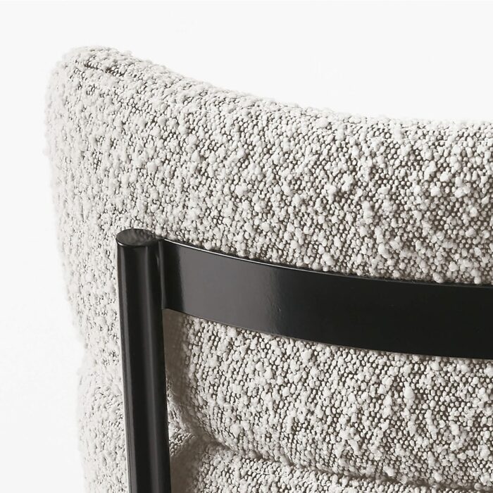 Azalea chaise de salle à manger en bouclé noir et blanc - design moderne et confortable – Image 6