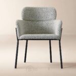 Azalea chaise de salle à manger en bouclé noir et blanc - design moderne et confortable – Image 8