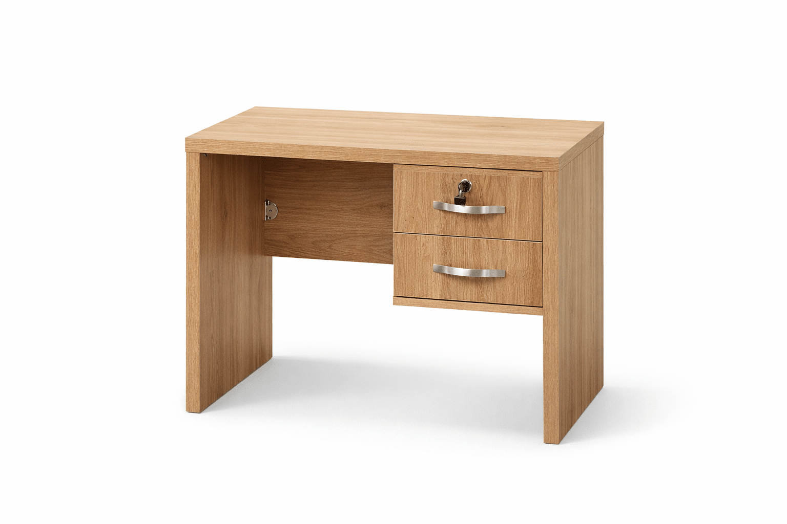 Bureau compact MDF 80×50 cm avec caisson fixe et tiroirs