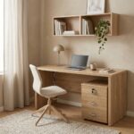 Bureau en bois MDF avec caisson mobile 140x70 cm – Design moderne et fonctionnel – Image 6