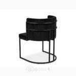 Chaise design velours noir avec structure métallique - Style moderne premium – Image 4