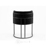 Chaise design velours noir avec structure métallique - Style moderne premium – Image 6