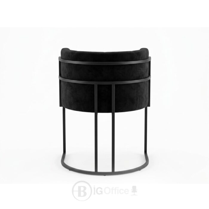 Chaise design velours noir avec structure métallique - Style moderne premium – Image 6