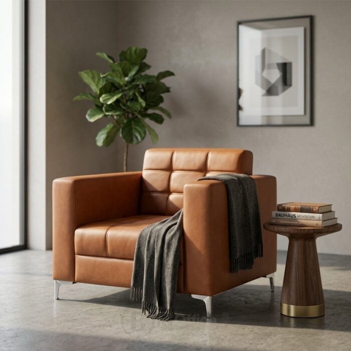 Fauteuil canapé 1 place en semi cuir moderne – confort premium pour bureau et accueil – Image 2