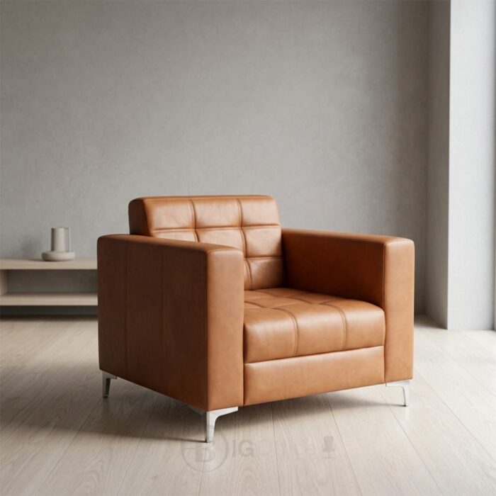 Fauteuil canapé 1 place en semi cuir moderne – confort premium pour bureau et accueil – Image 3