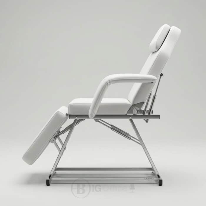Fauteuil Esthétique Réglable avec Repose-Pieds - Blanc Premium – Image 4