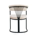 Chaise Brittany avec accoudoirs - Velours beige & métal noir – Image 4