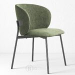 Chaise rembourrée en tissu avec pieds en métal - Skagen dining chair