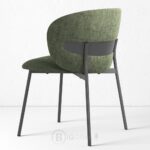 Chaise rembourrée en tissu avec pieds en métal - Skagen dining chair – Image 3