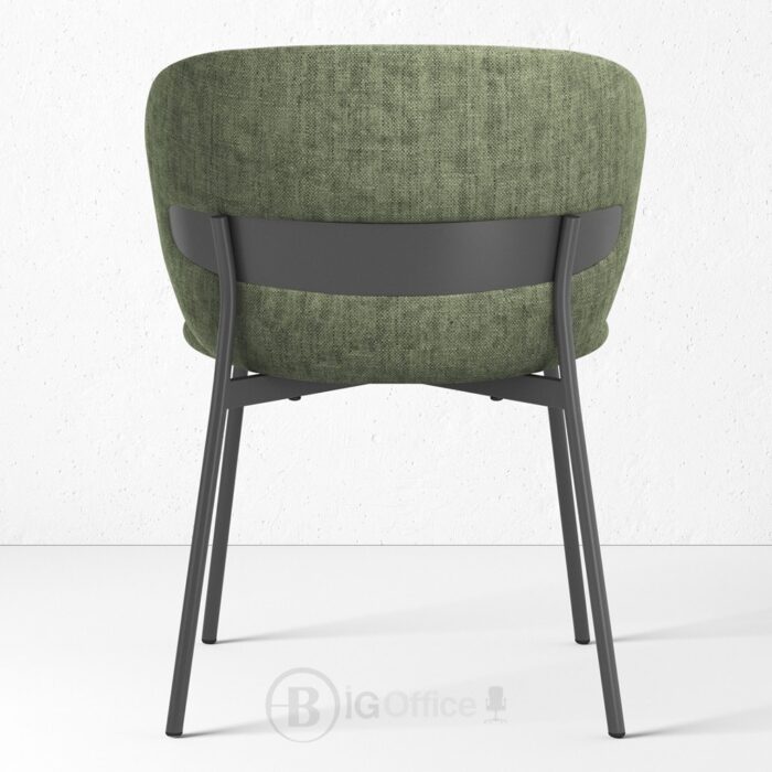 Chaise rembourrée en tissu avec pieds en métal - Skagen dining chair – Image 2