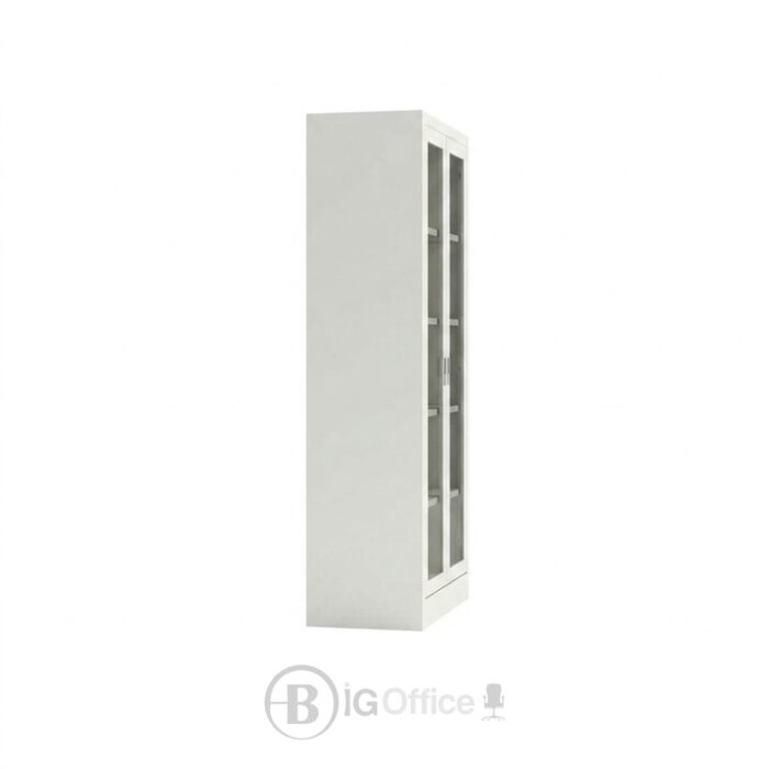 Armoire Bureau WHITEFRAME - Bibliothèque Professionnelle Blanche avec Portes Vitrées – Image 3