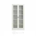 Armoire Bureau WHITEFRAME - Bibliothèque Professionnelle Blanche avec Portes Vitrées
