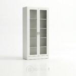 Armoire Bureau WHITEFRAME - Bibliothèque Professionnelle Blanche avec Portes Vitrées – Image 4
