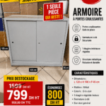 Armoire Métallique Portes Coulissantes – Destockage Big Office Maroc