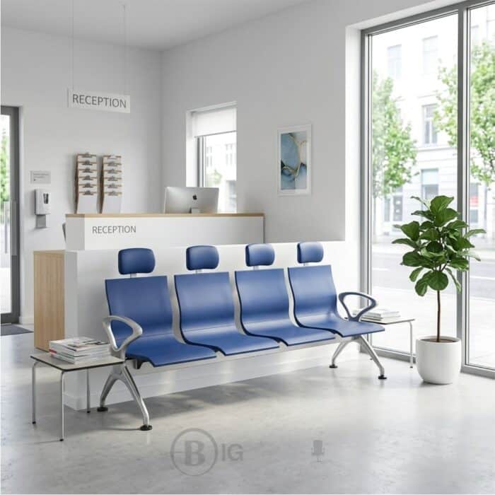 Banquette 4 Places en Polyuréthane pour Salle d’Attente | Mobilier Professionnel Maroc – Image 2