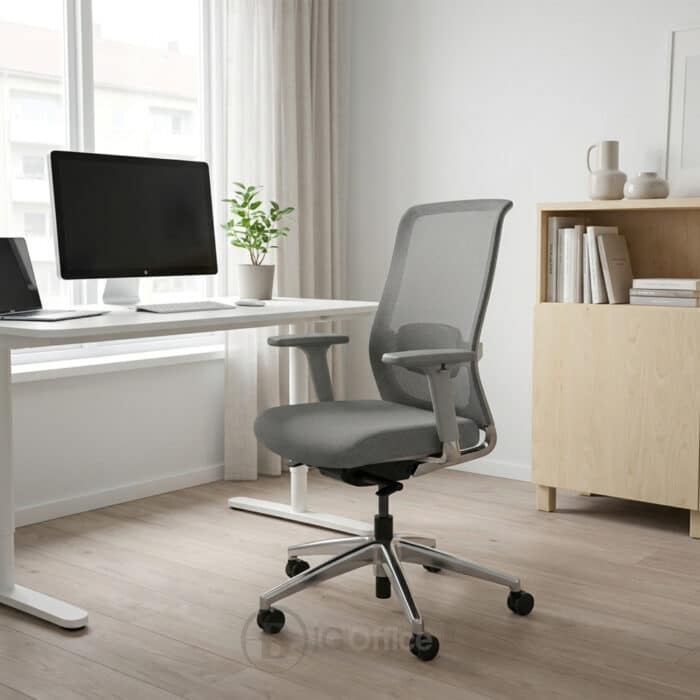 Base de chaise de bureau étoile 5 branches en aluminium chromé poli