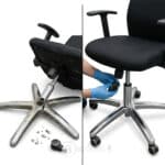Base de chaise de bureau étoile 5 branches en aluminium chromé poli