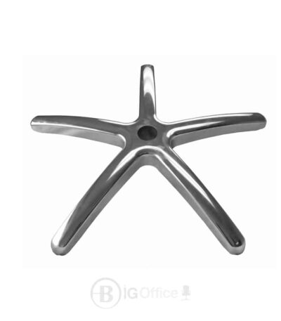 Base de chaise de bureau étoile 5 branches en aluminium chromé poli