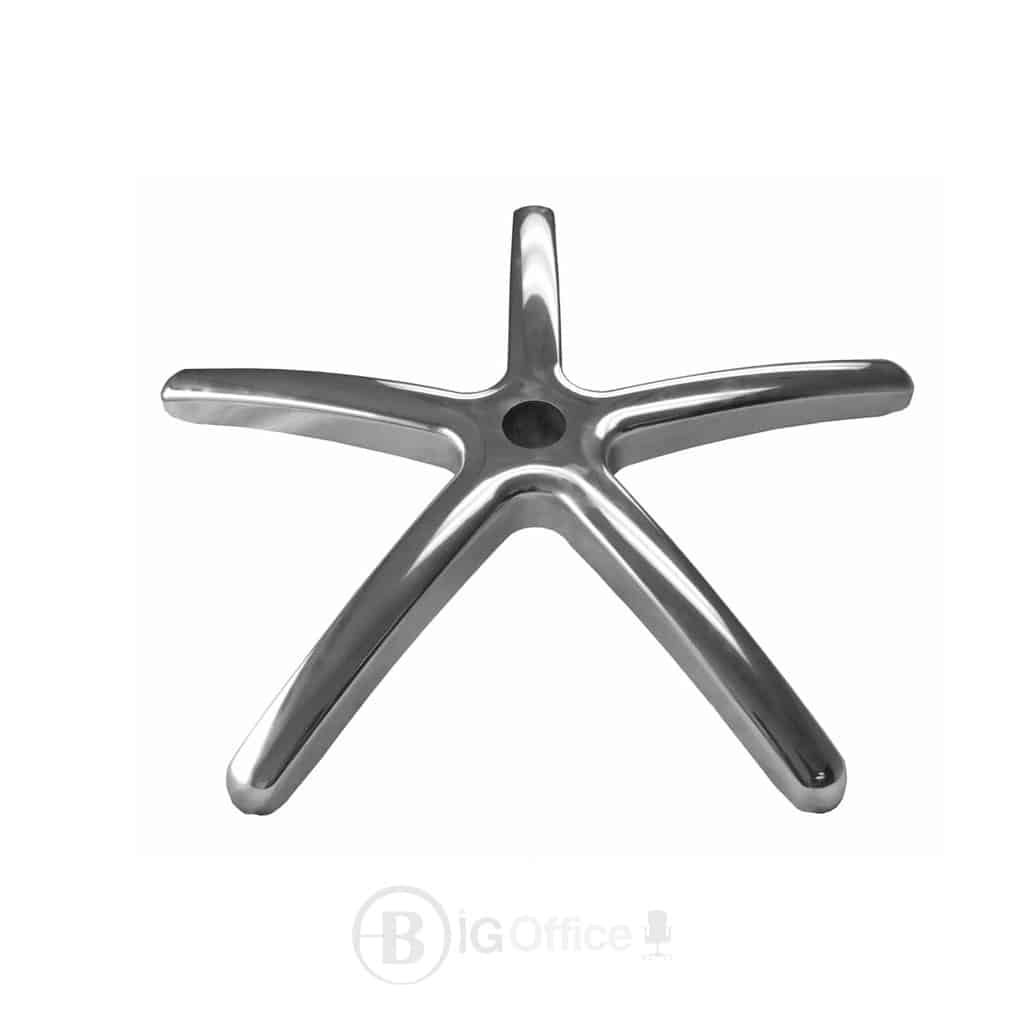Base de chaise de bureau étoile 5 branches en aluminium chromé poli