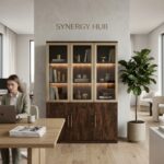 Bibliothèque Premium MONARCH - Bibliothèque Professionnelle en Noyer avec Vitrage Fumé & Cadre Champagne – Image 2