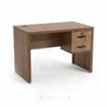 Bureau compact en bois noyer avec tiroirs et serrure - Design minimaliste- L 100 x P 50 cm – Image 5