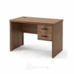 Bureau compact en bois noyer avec tiroirs et serrure - Design minimaliste- L 100 x P 50 cm