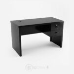 Bureau de bureau noir moderne avec tiroirs et serrure - Design minimaliste- L 120 x P 60 cm
