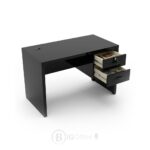 Bureau de bureau noir moderne avec tiroirs et serrure - Design minimaliste- L 120 x P 60 cm – Image 5