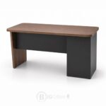 Bureau en Bois MDF Noyer 140×70 cm — 2 Tiroirs avec Serrure – Image 4