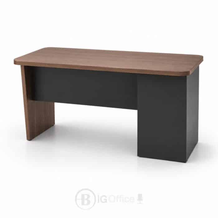 Bureau en Bois MDF Noyer 140×70 cm — 2 Tiroirs avec Serrure – Image 4